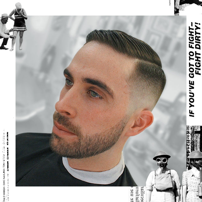 Featured Style: Skin Fade Side Part with Lined Beard